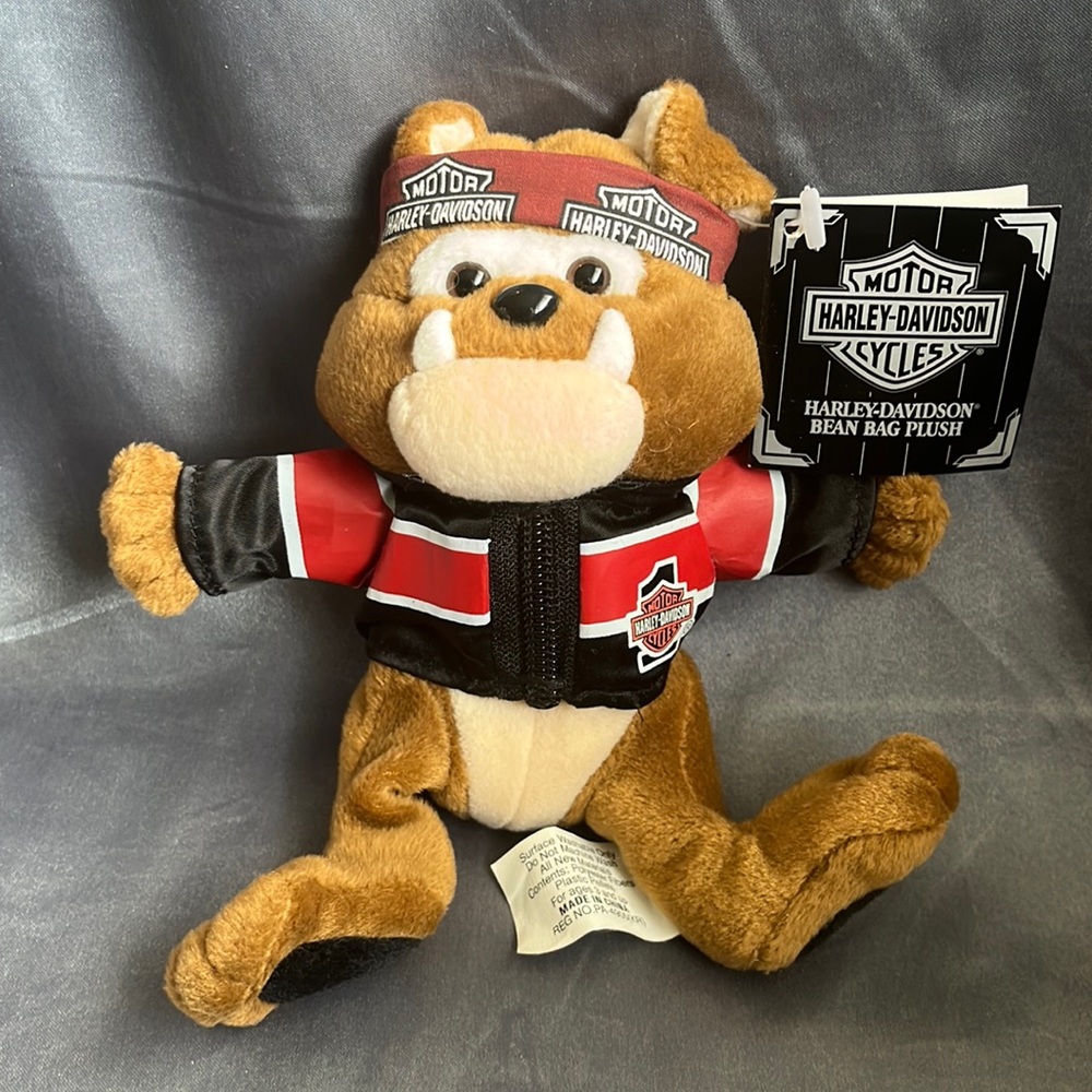 Harley Davidson Beanie Baby Plush Tanker Bulldog Vintage 1999